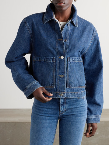 FRAME The Patch Pocket cropped denim jacket