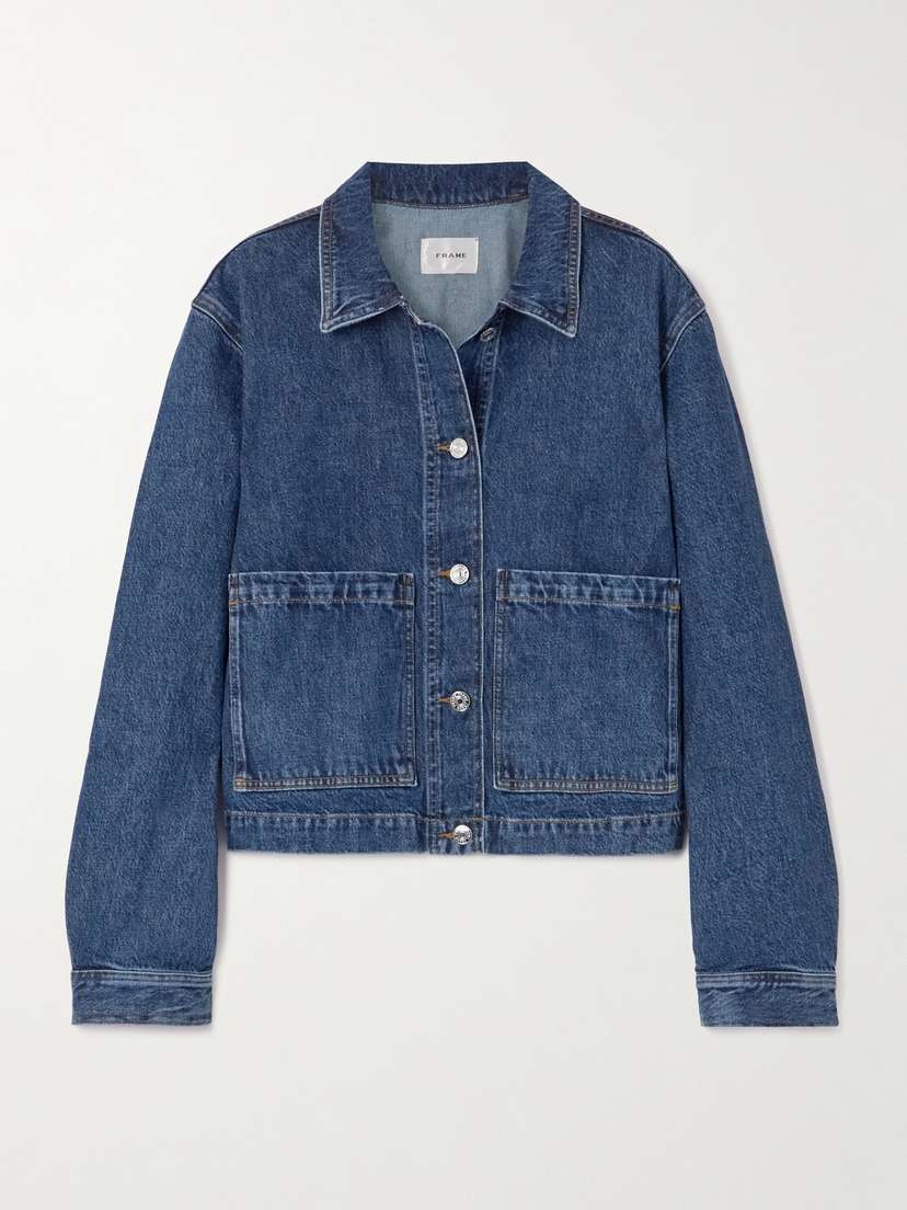 Frame The Patch Pocket Cropped Denim Jacket