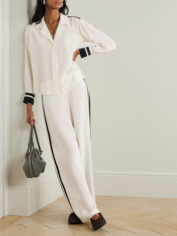 FRAME Striped silk-crepe shirt