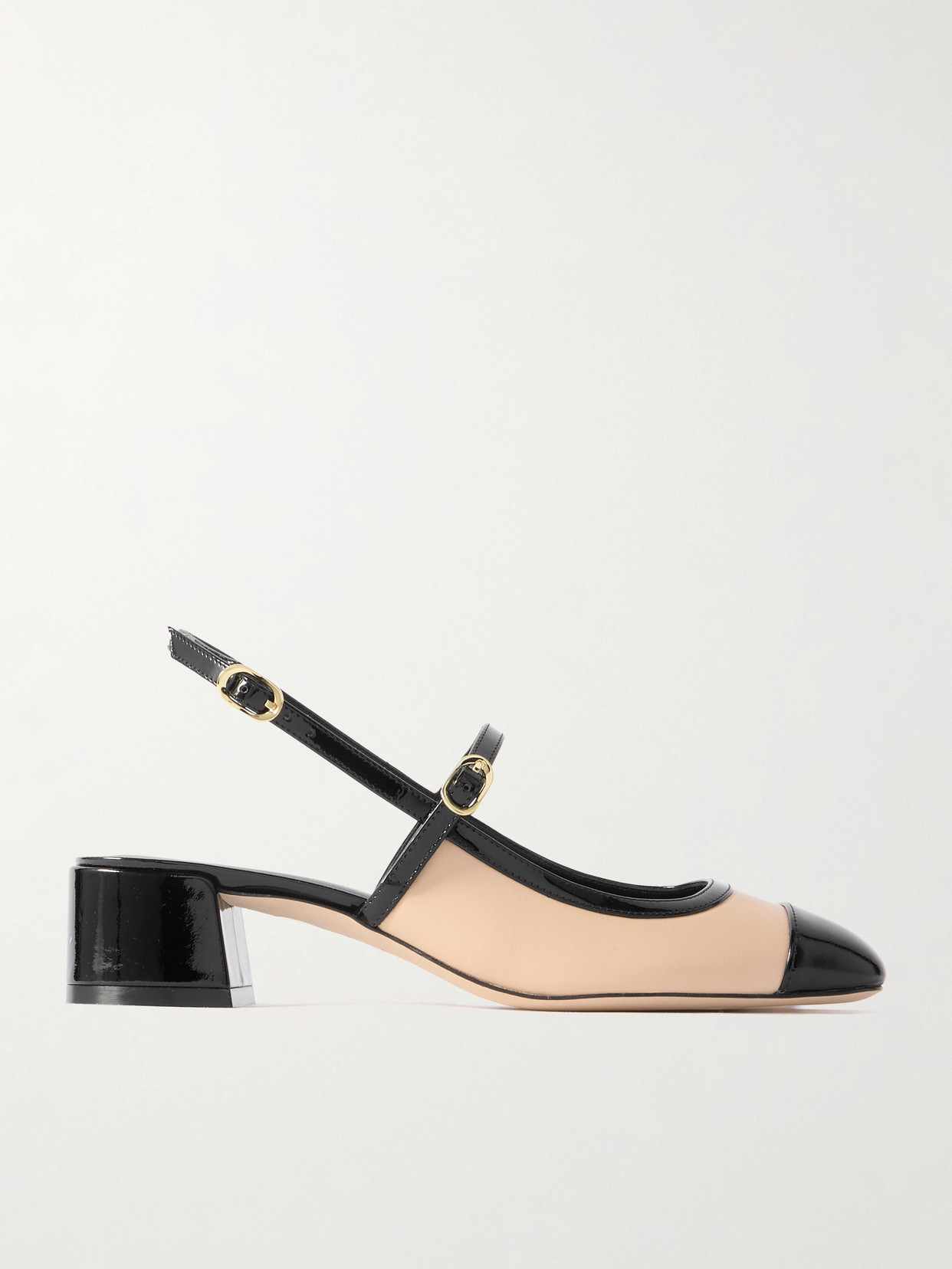 Stuart Weitzman - Maeve Leather Mary Jane Slingback Pumps - Beige