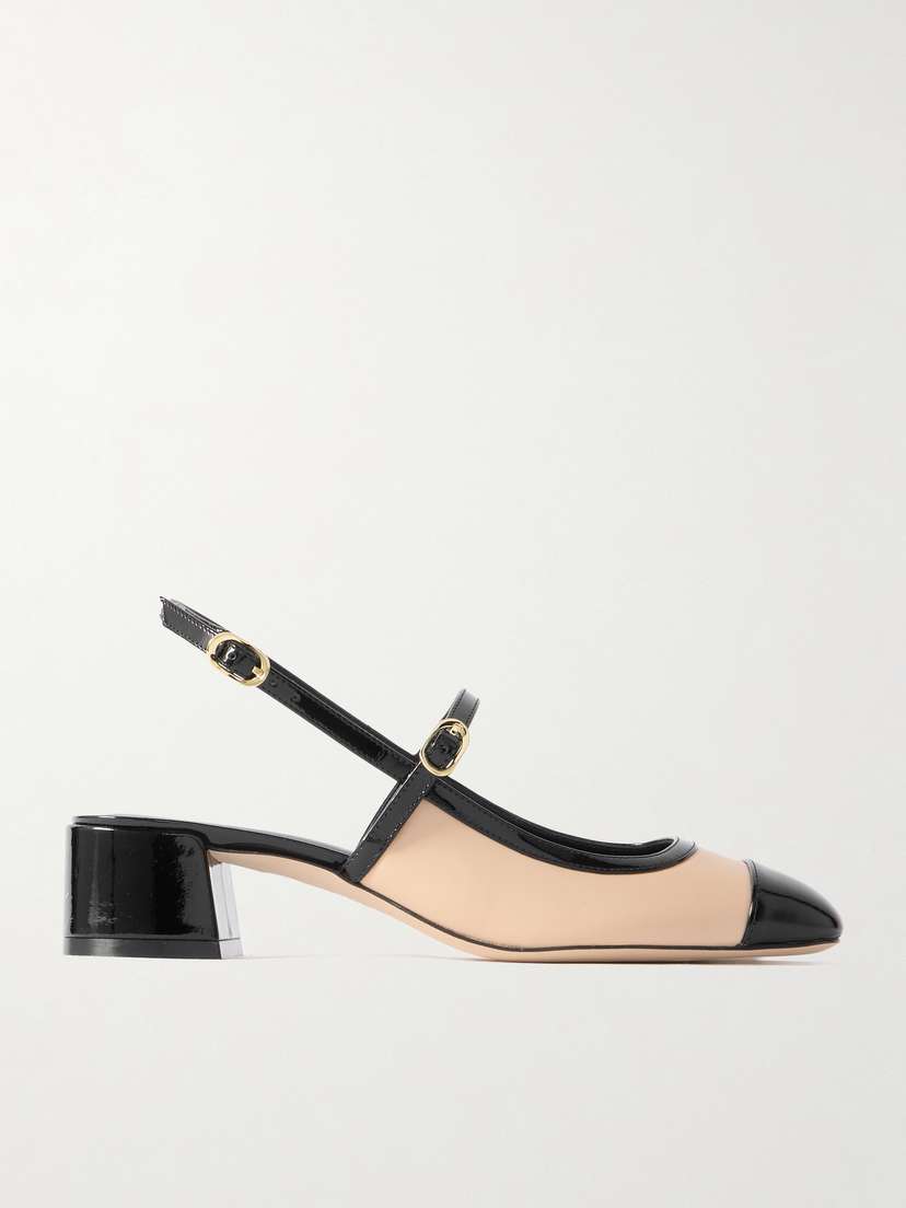 Stuart Weitzman Maeve Leather Mary Jane Slingback Pumps