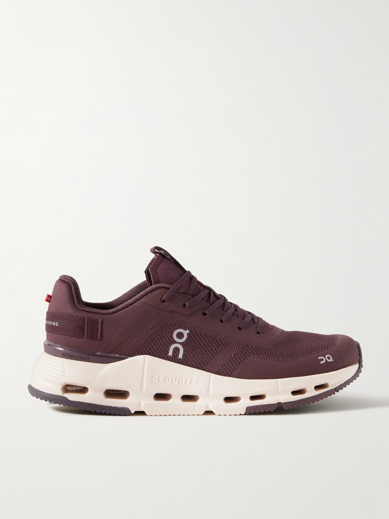 On Cloudnova Form 2 Felt And Rubber-trimmed Mesh Sneakers In Burgundy