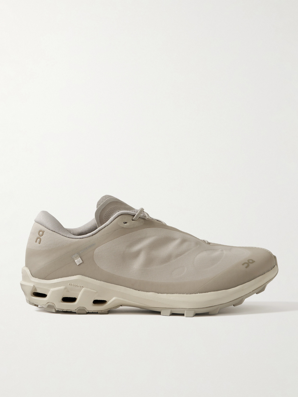On + Post Archive Facti Cloudventure Peak Recycled-twill And Mesh Sneakers In Neutrals