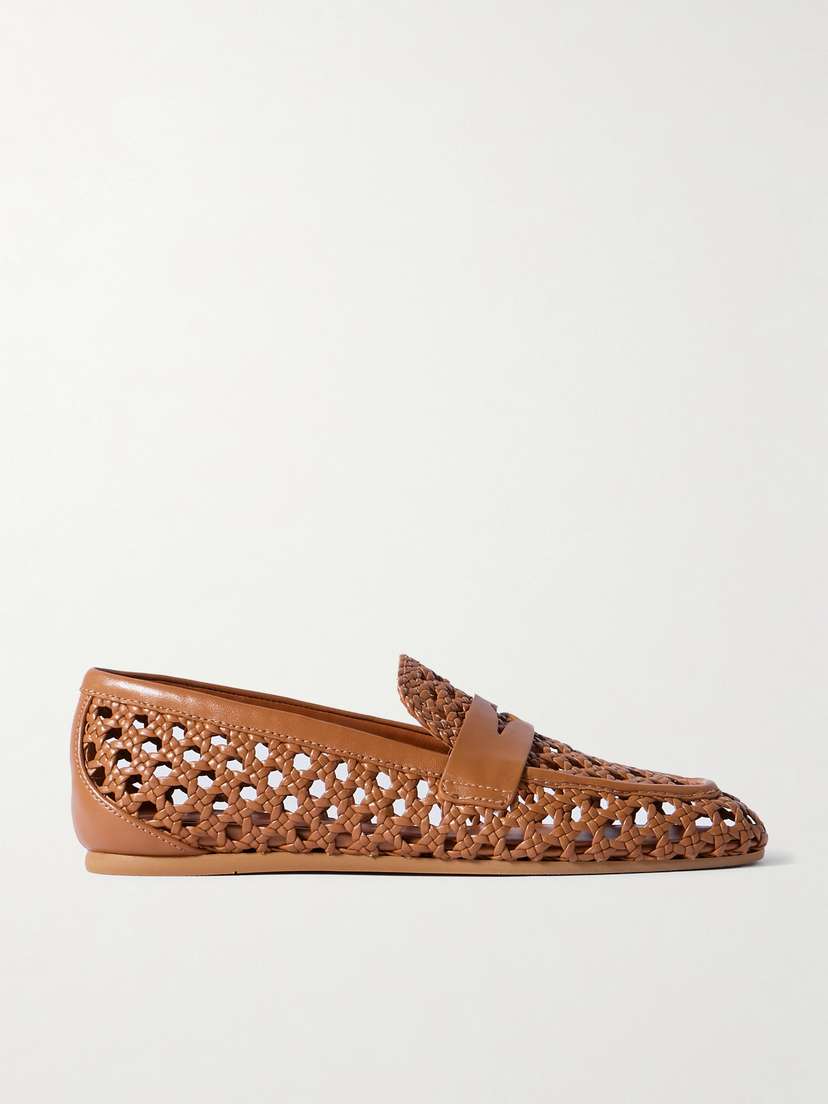 Stuart Weitzman Thea Woven Leather Loafers