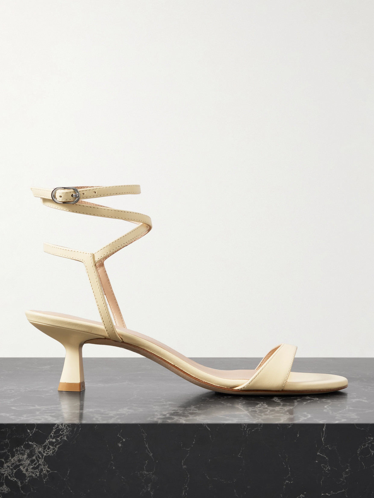 Stuart Weitzman Nudist Wrap Leather Sandals In Yellow