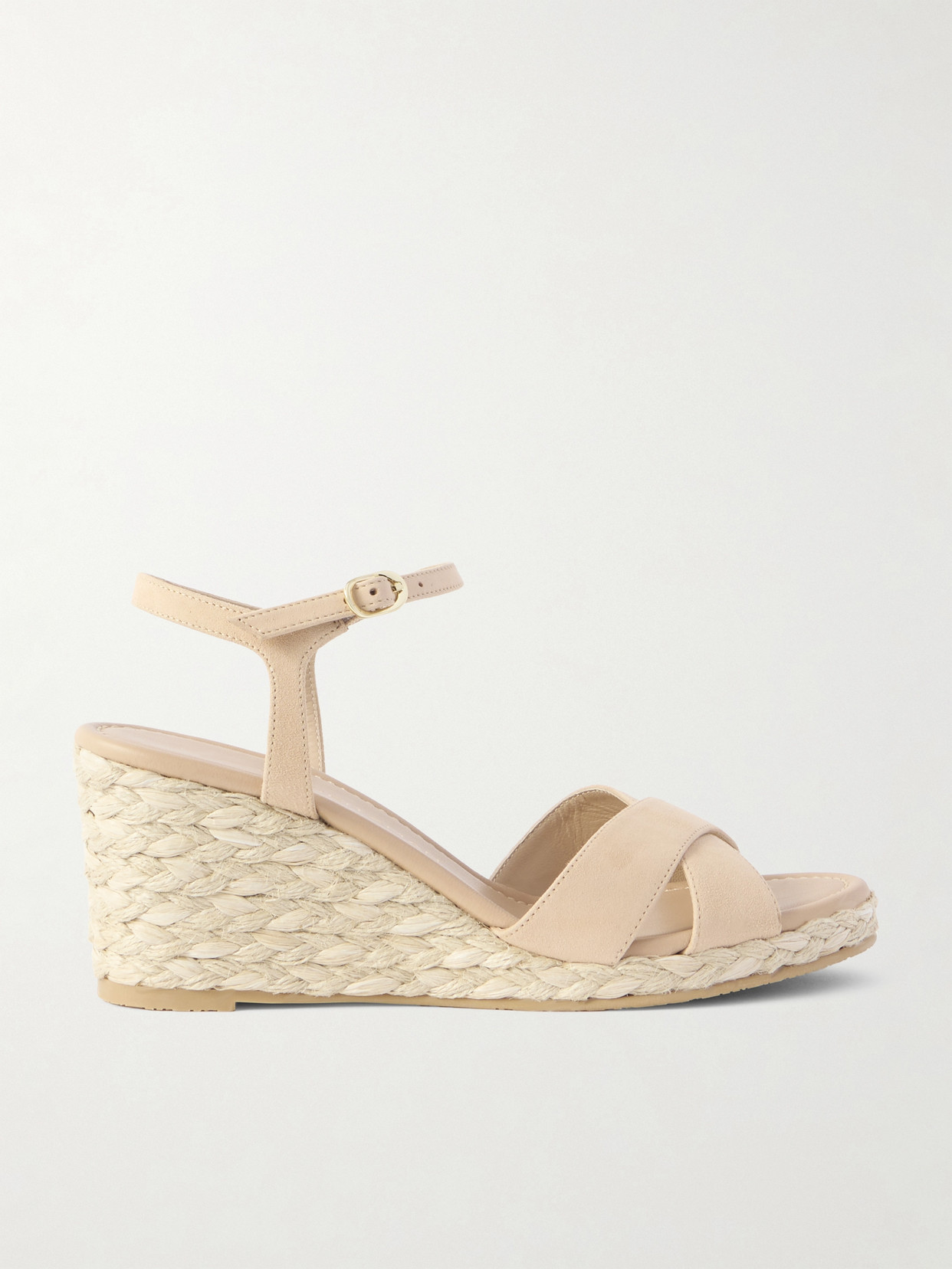Stuart Weitzman Dayna Suede Espadrille Wedge Sandals In Neutrals