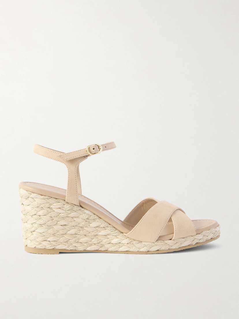 Stuart Weitzman Dayna Suede Espadrille Wedge Sandals