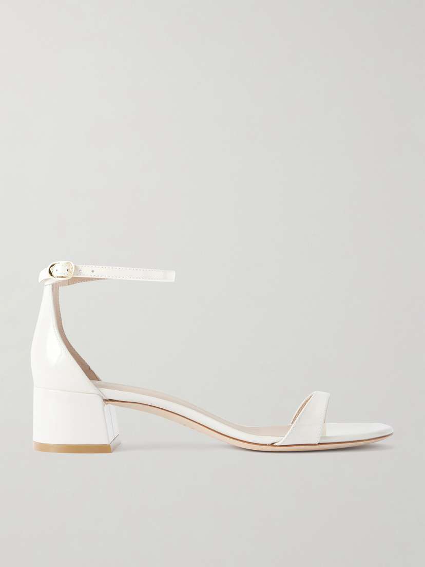 Stuart Weitzman Nudist Block Patent-leather Sandals