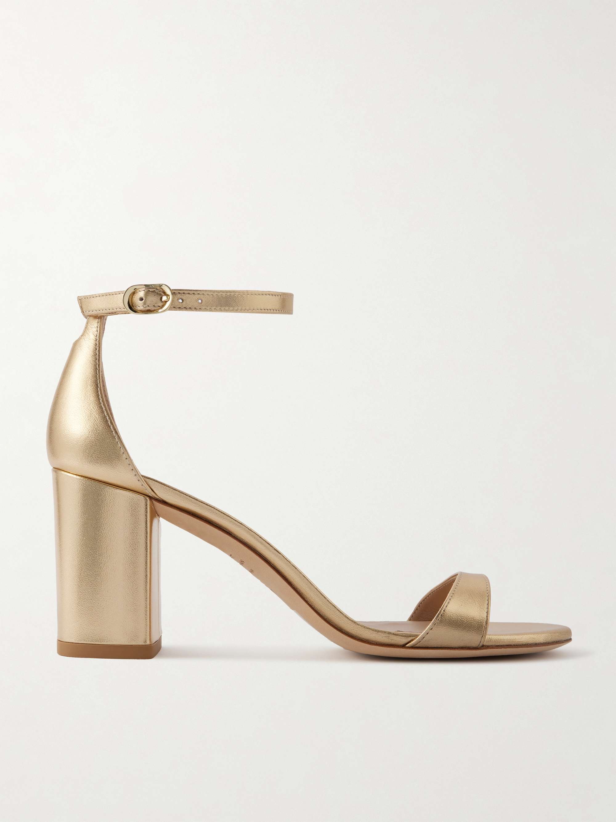STUART WEITZMAN Nudist Block メタリックレザー サンダル | NET STUART WEITZMAN Nudist Block メタリックレザー サンダル | NET