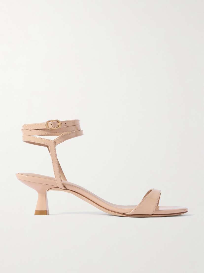 Stuart Weitzman Nudist Wrap Patent-leather Sandals