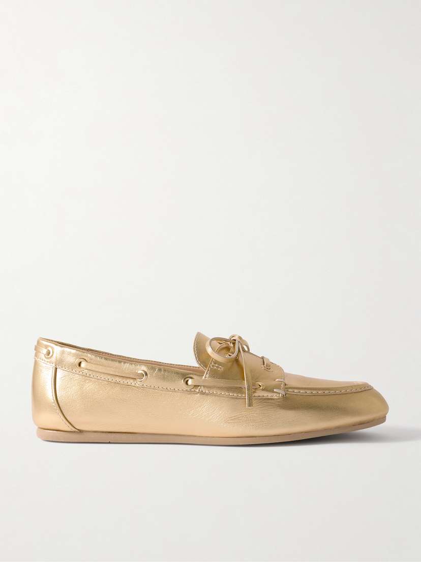 Stuart Weitzman Tinsley Metallic Leather Loafers