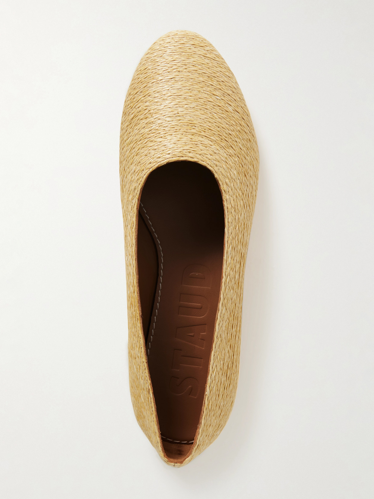 Staud Alba Raffia Ballet Flat In Neutrals
