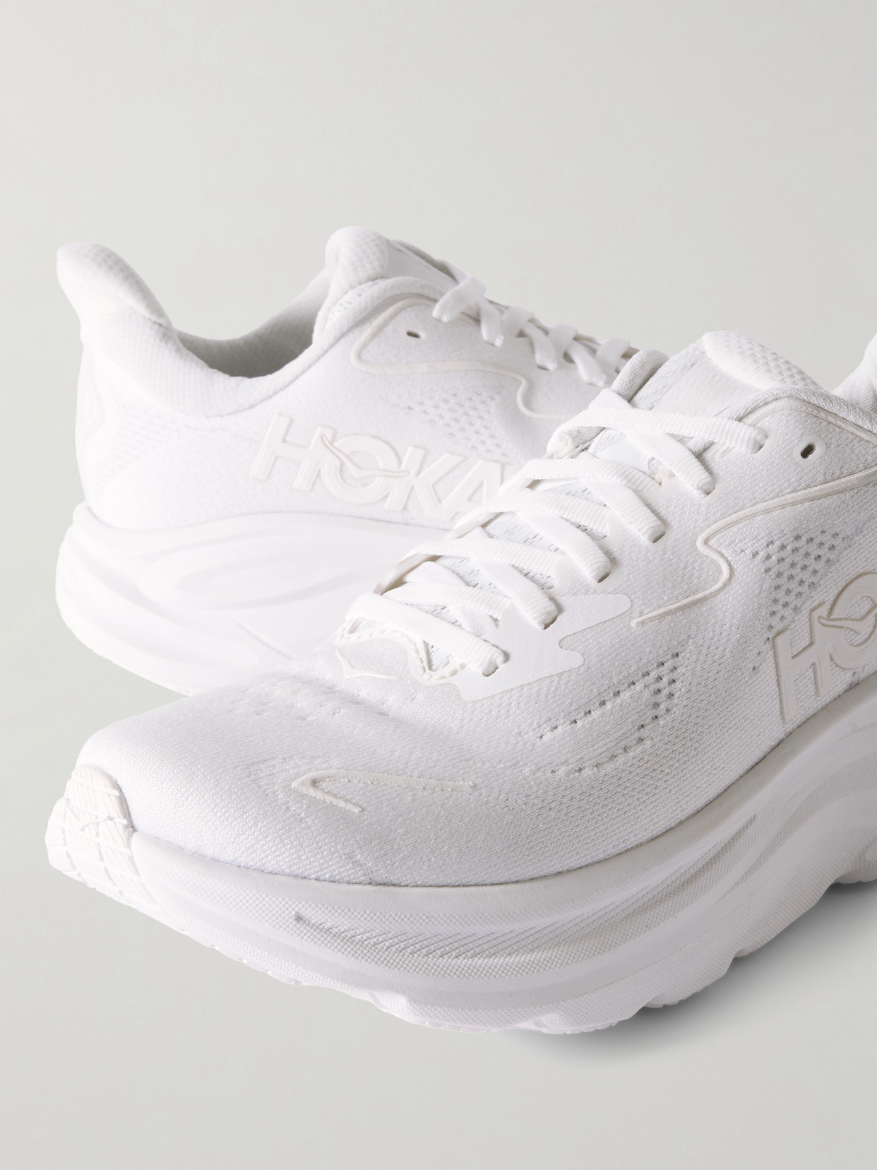 Hoka - Clifton 10 Rubber-Trimmed Jacquard-Mesh Sneakers