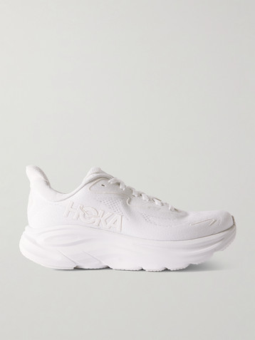 HOKA ONE ONE Clifton 10 rubber-trimmed jacquard-mesh sneakers