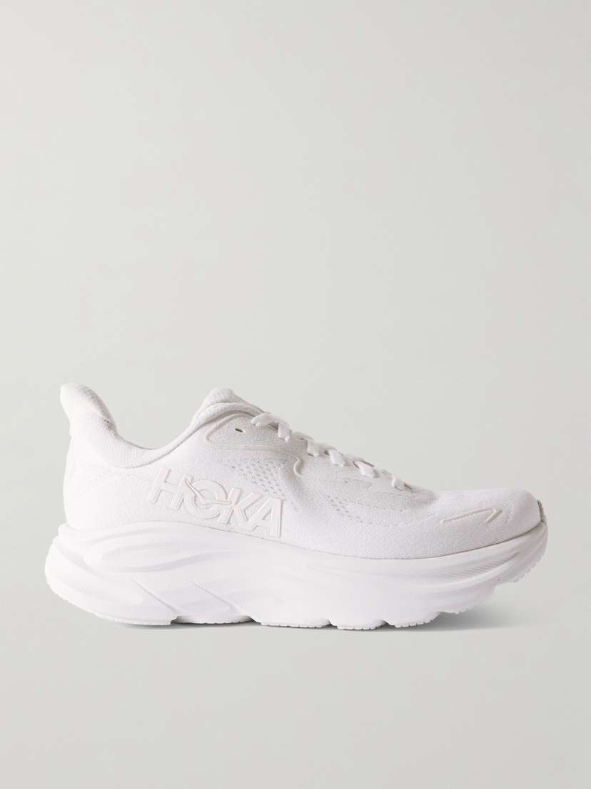 Hoka Clifton 10 Rubber-trimmed Jacquard-mesh Sneakers