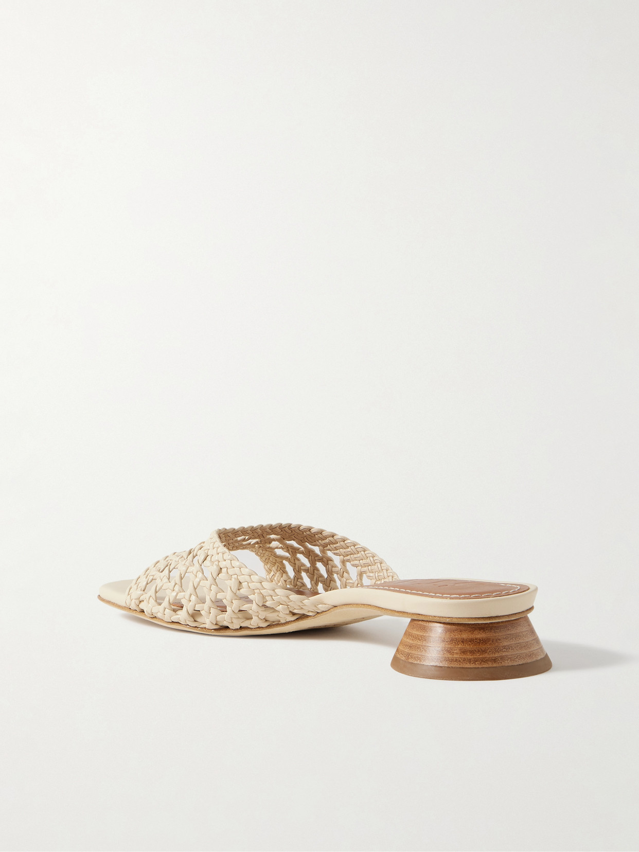 Staud Simone Braided Leather Sandals In Neutrals