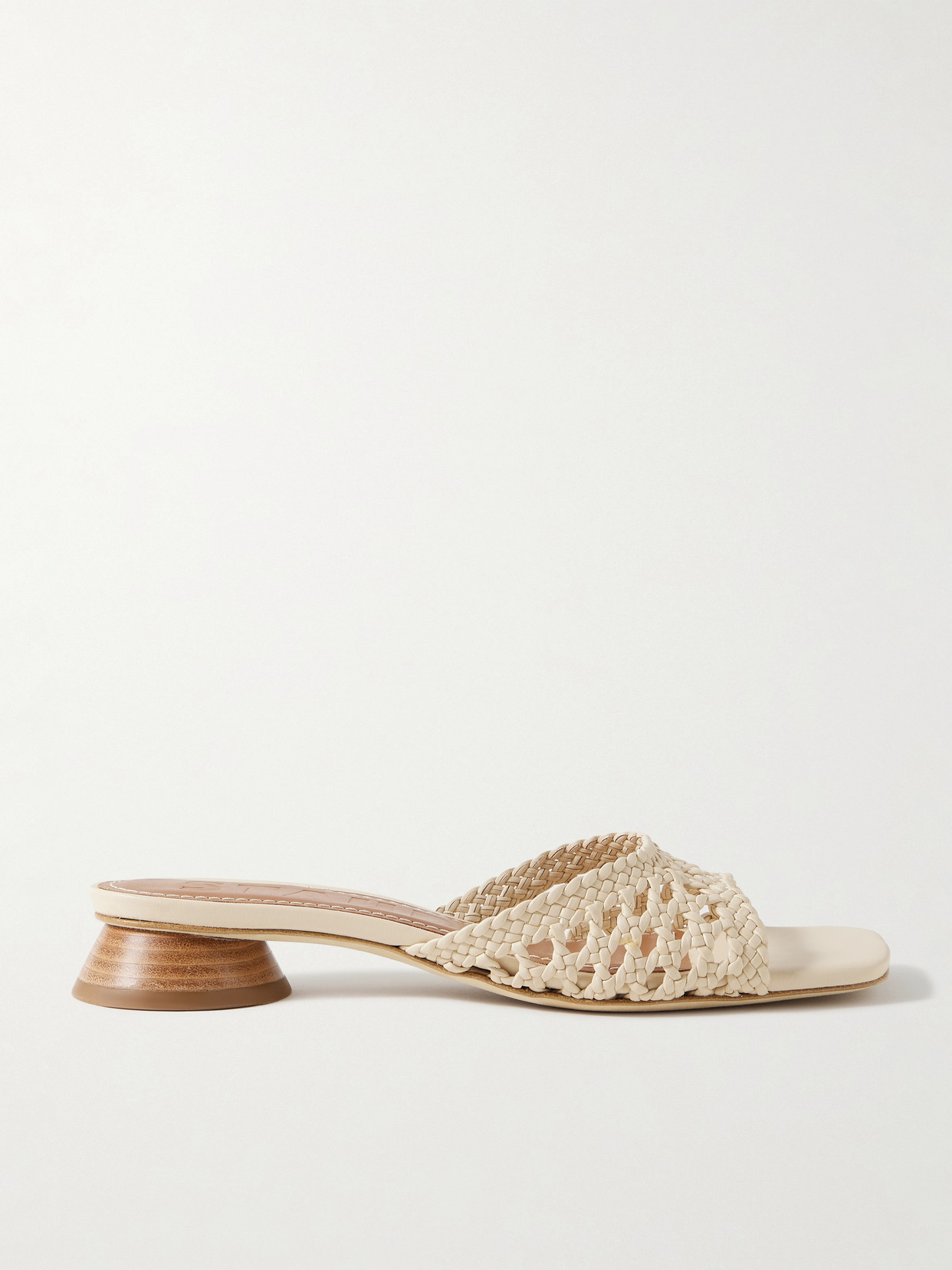 Staud Simone Braided Leather Sandals In Neutrals