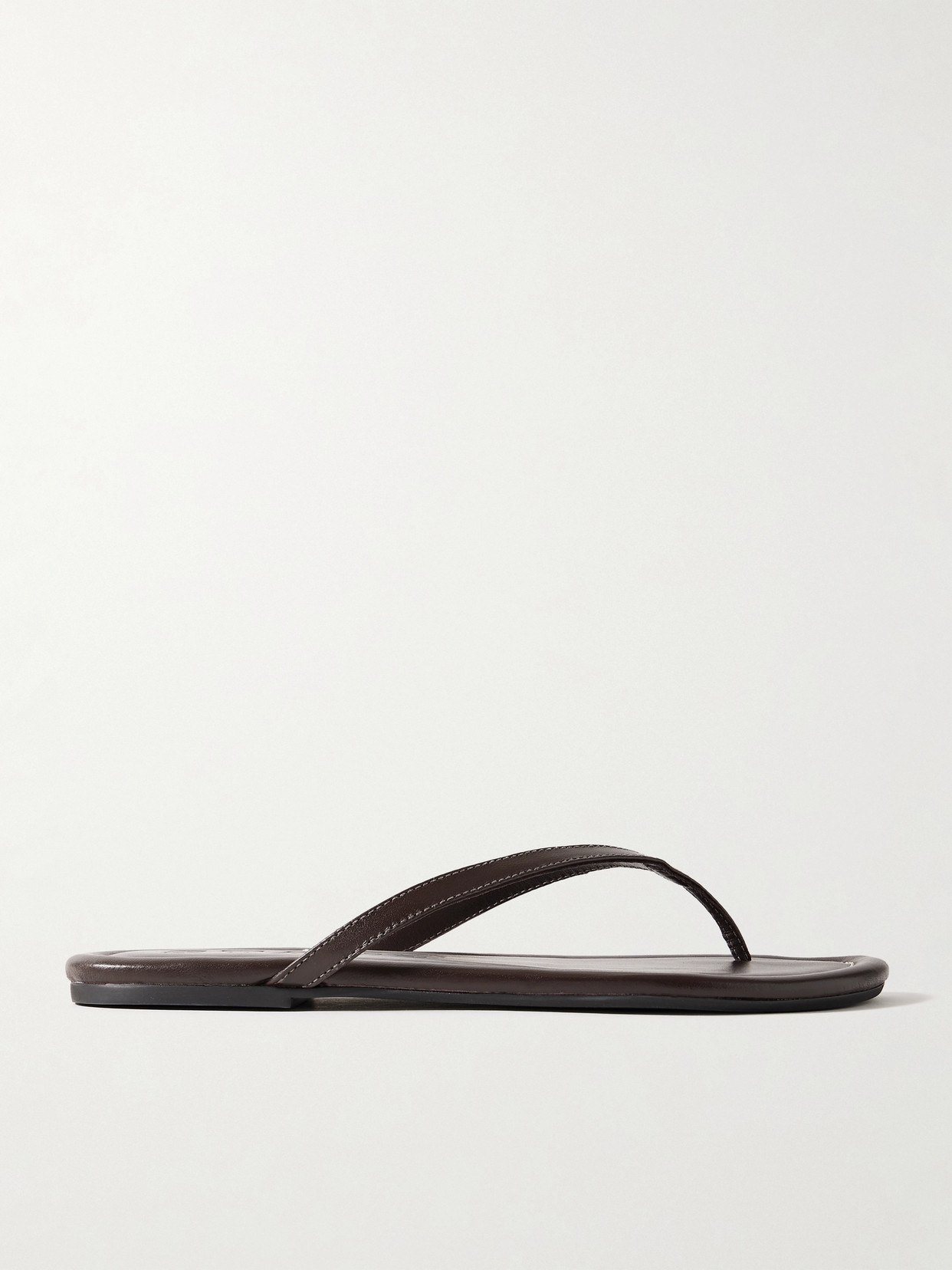 Staud Freja Leather Flip Flops In Brown