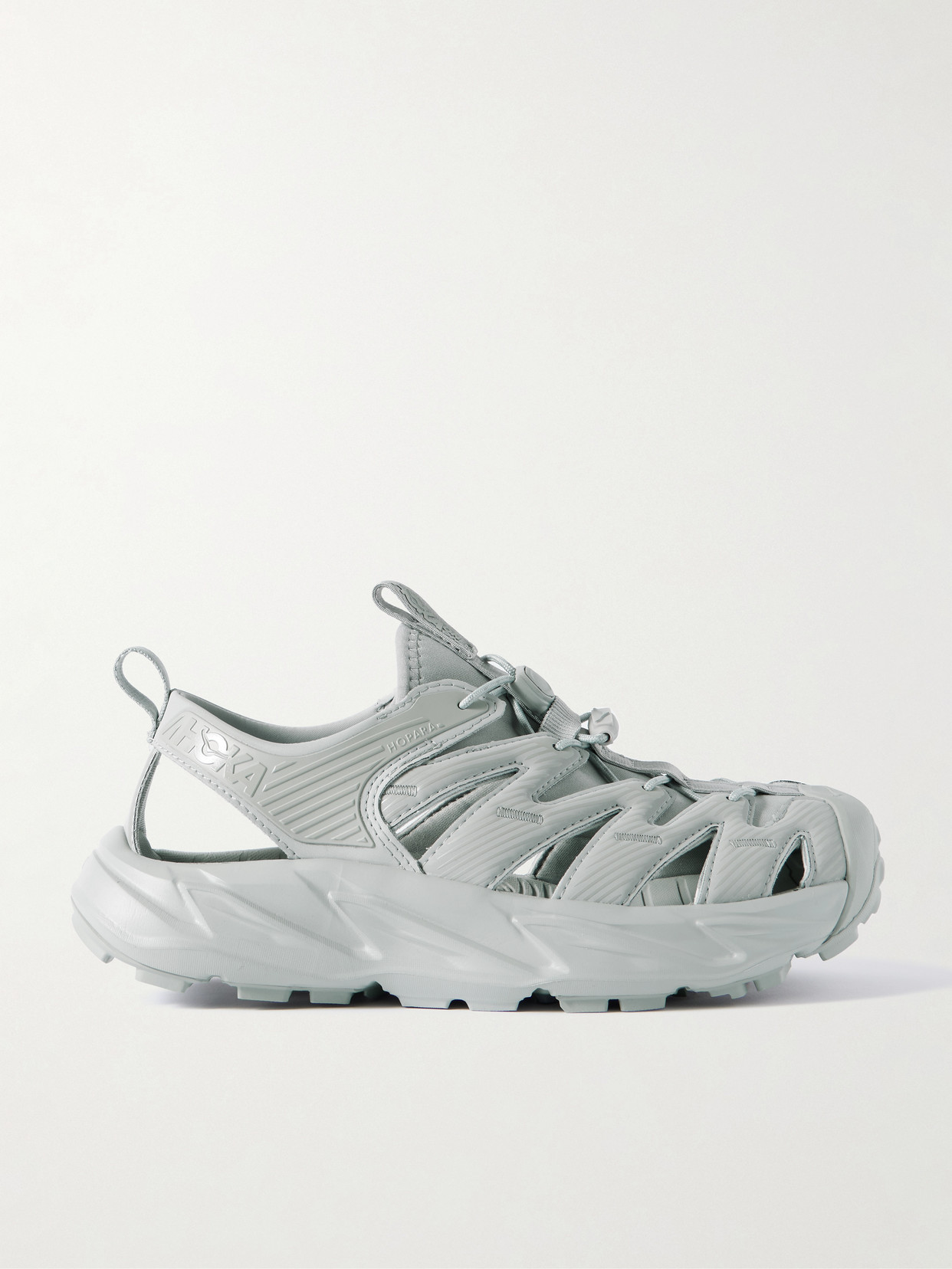 Hoka Hopara Rubber-trimmed Neoprene Sandals In Gray