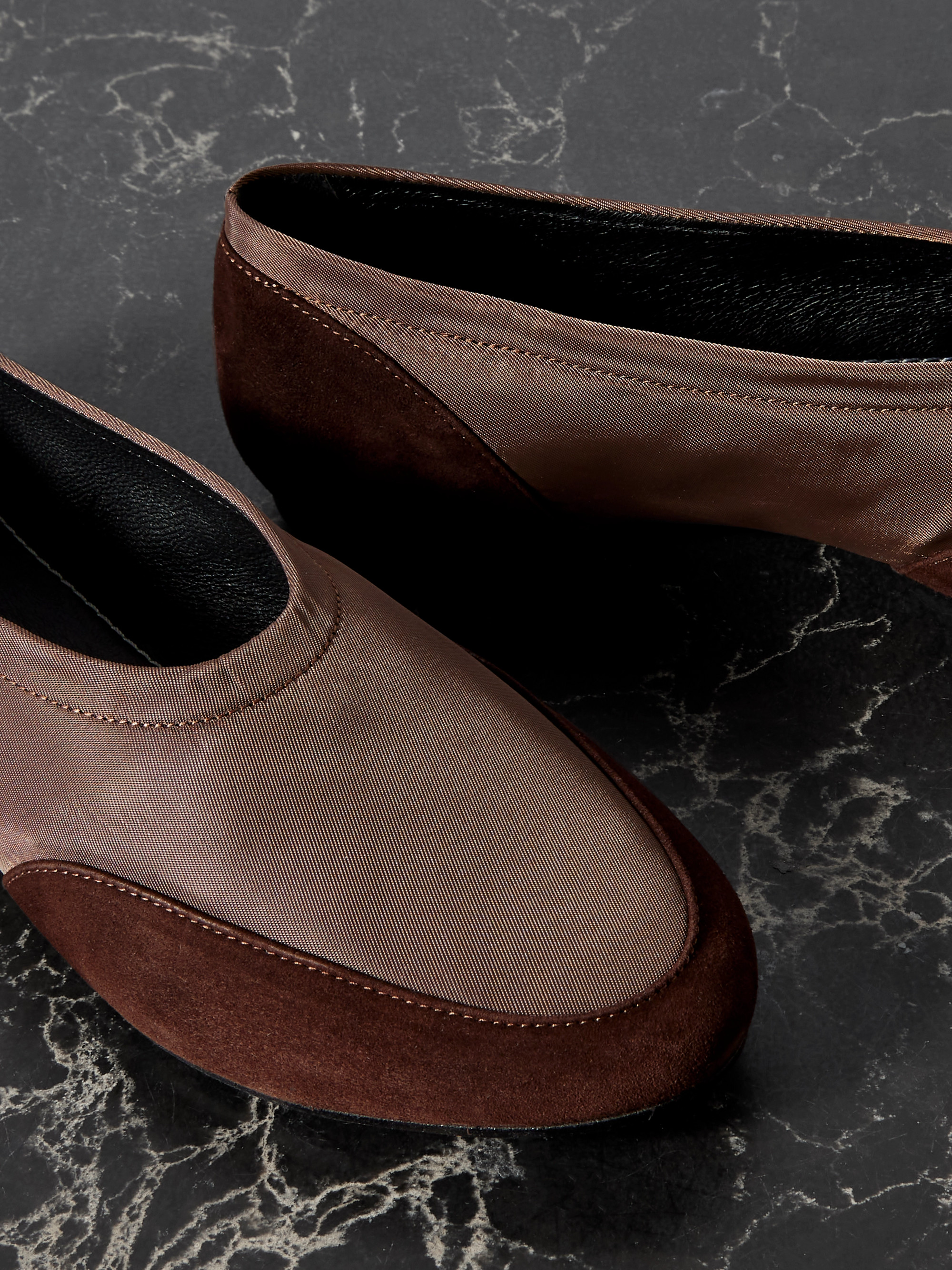 Staud Alba Sport suede-trimmed shell ballet flats