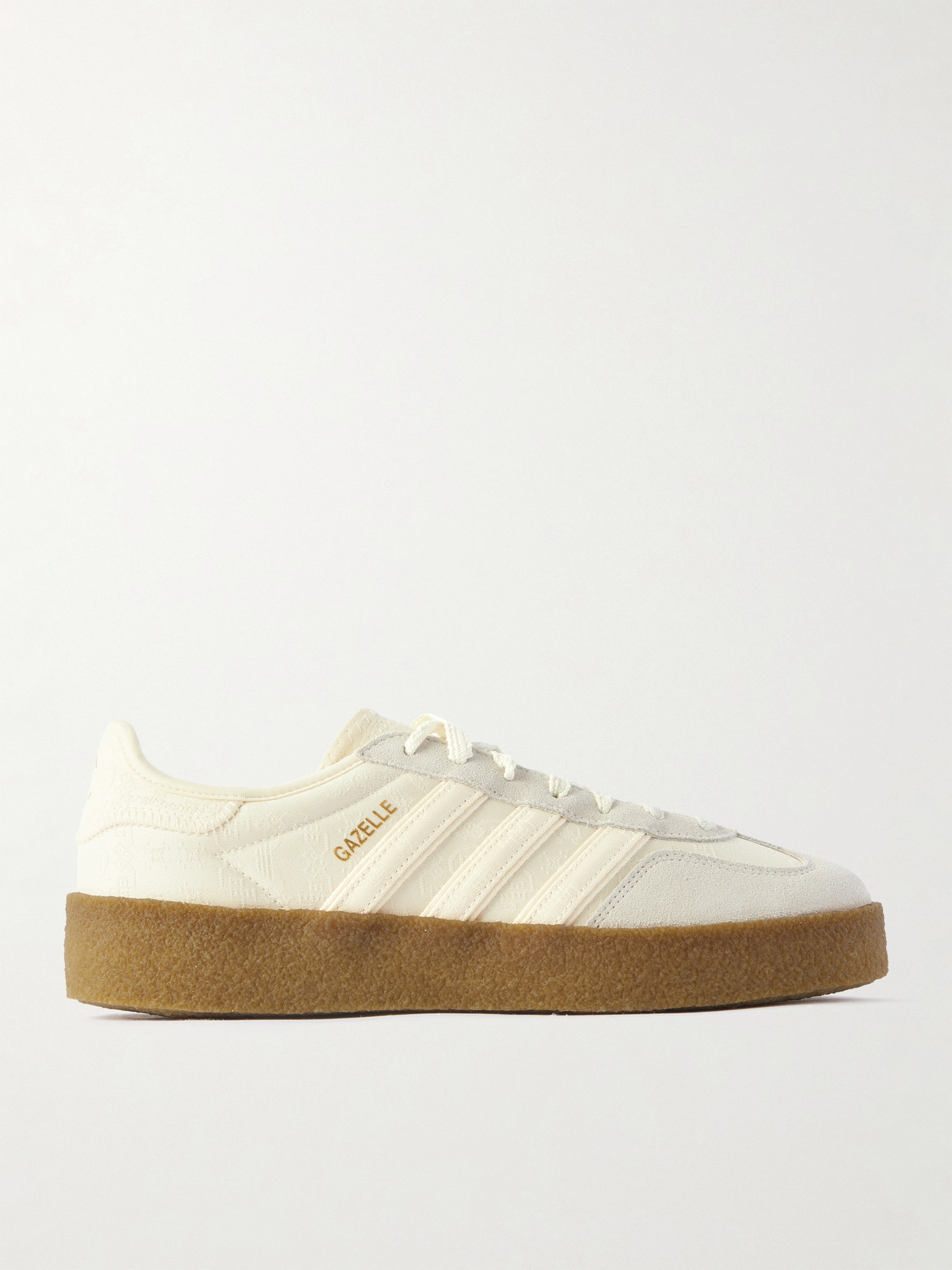 Adidas Originals + Clot Gazelle Suede-trimmed Jacquard Sneakers In White