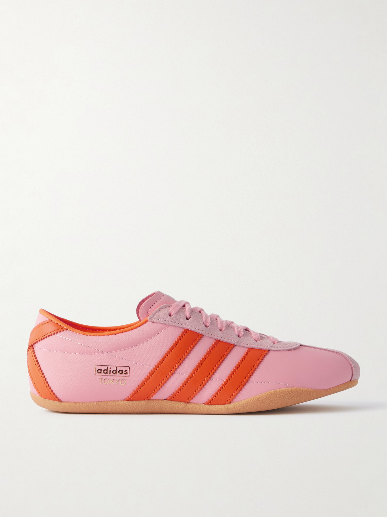 Adidas Originals Tokyo W Leather And Suede-trimmed Shell Sneakers In Pink