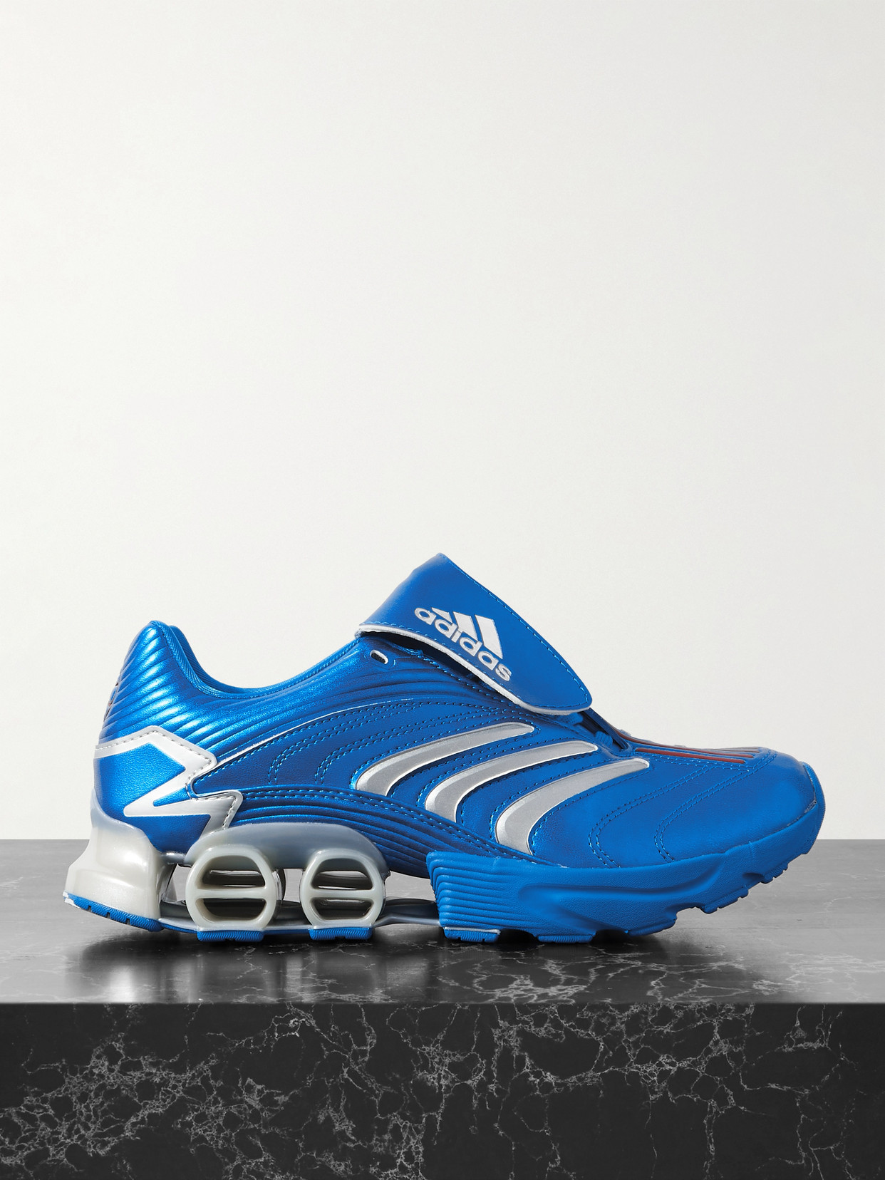 adidas Originals - Predator Megaride Paneled Metallic Sneakers - Blue — curated by 5 Star Luxe for weddings, travel and effortless style