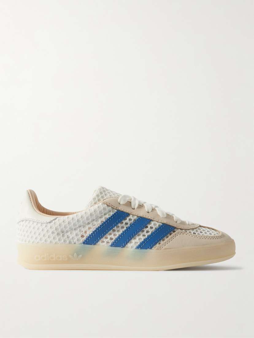 adidas Originals Gazelle Indoor Leather-trimmed Mesh Sneakers