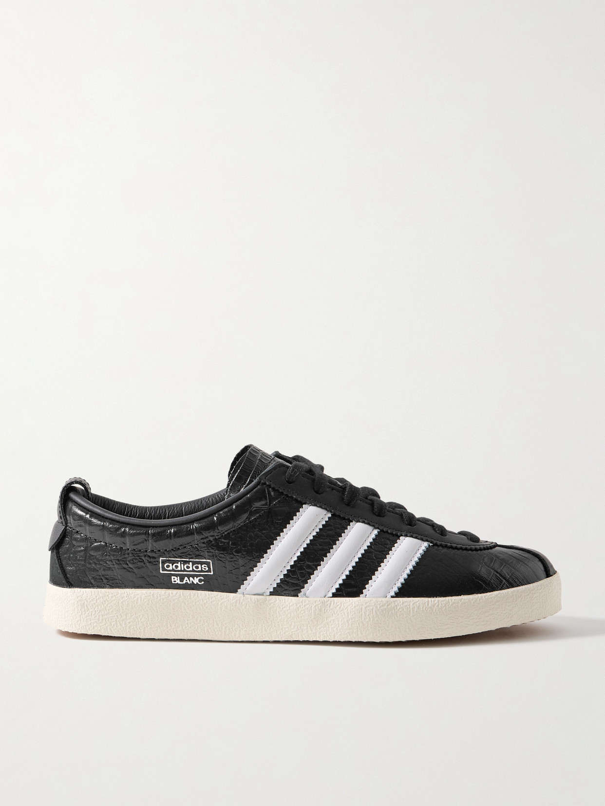 adidas Originals - Blanc Croc-effect Glossed-leather Sneakers - Black