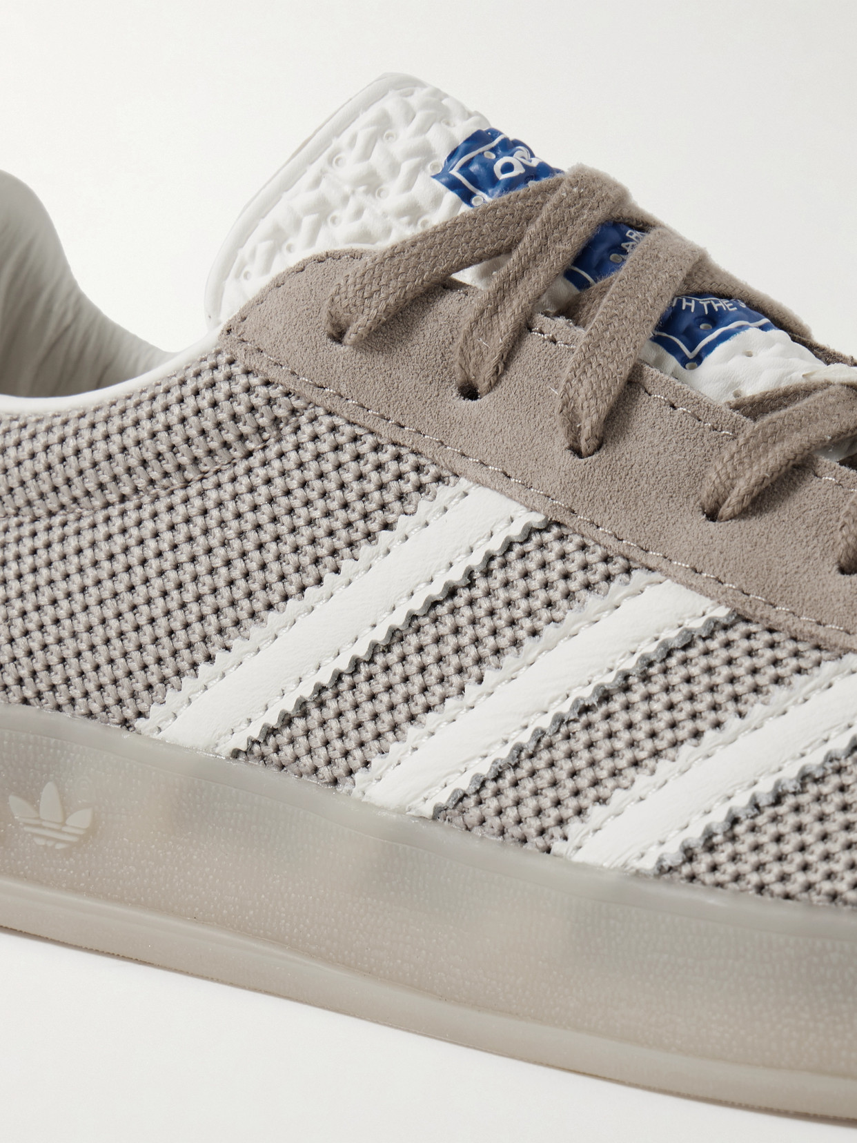 Shop Adidas Originals Gazelle Indoor Pro Suede And Leather-trimmed Mesh Sneakers In Neutrals