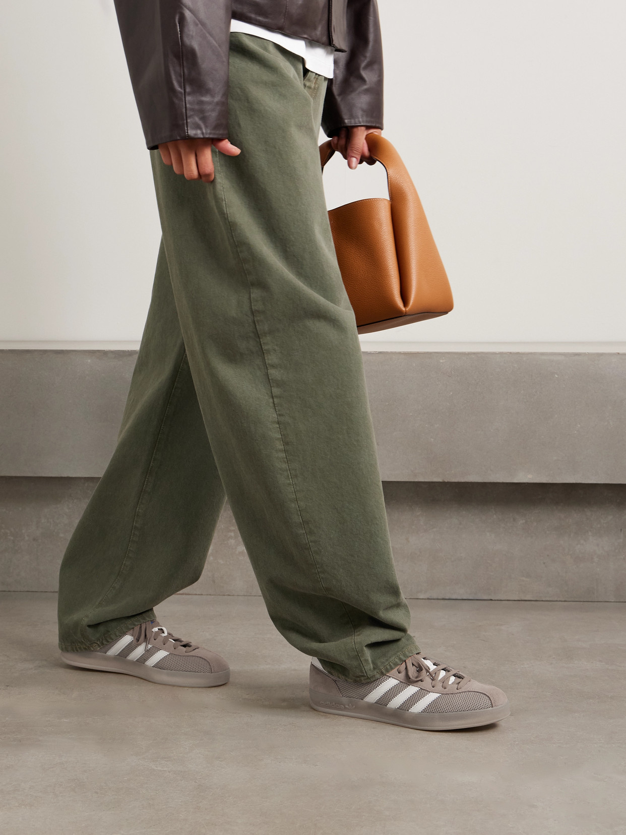 Shop Adidas Originals Gazelle Indoor Pro Suede And Leather-trimmed Mesh Sneakers In Neutrals