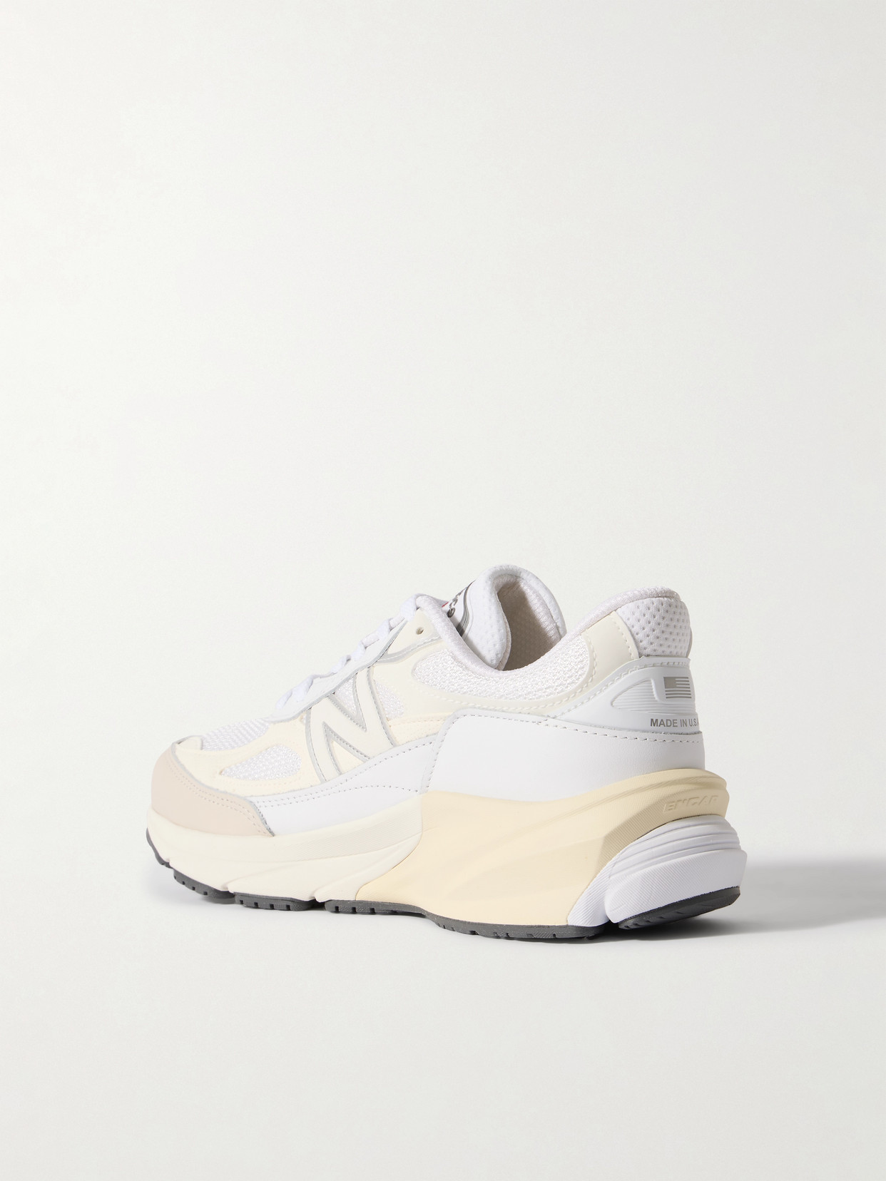 New Balance Made In Usa 990v6 Leather And Mesh Sneakers In White