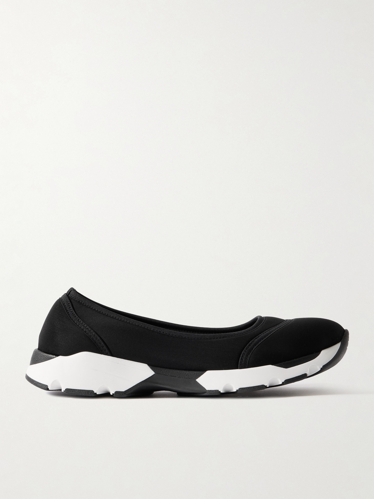 Staud Gino Paneled Neoprene Ballet Flats In Black