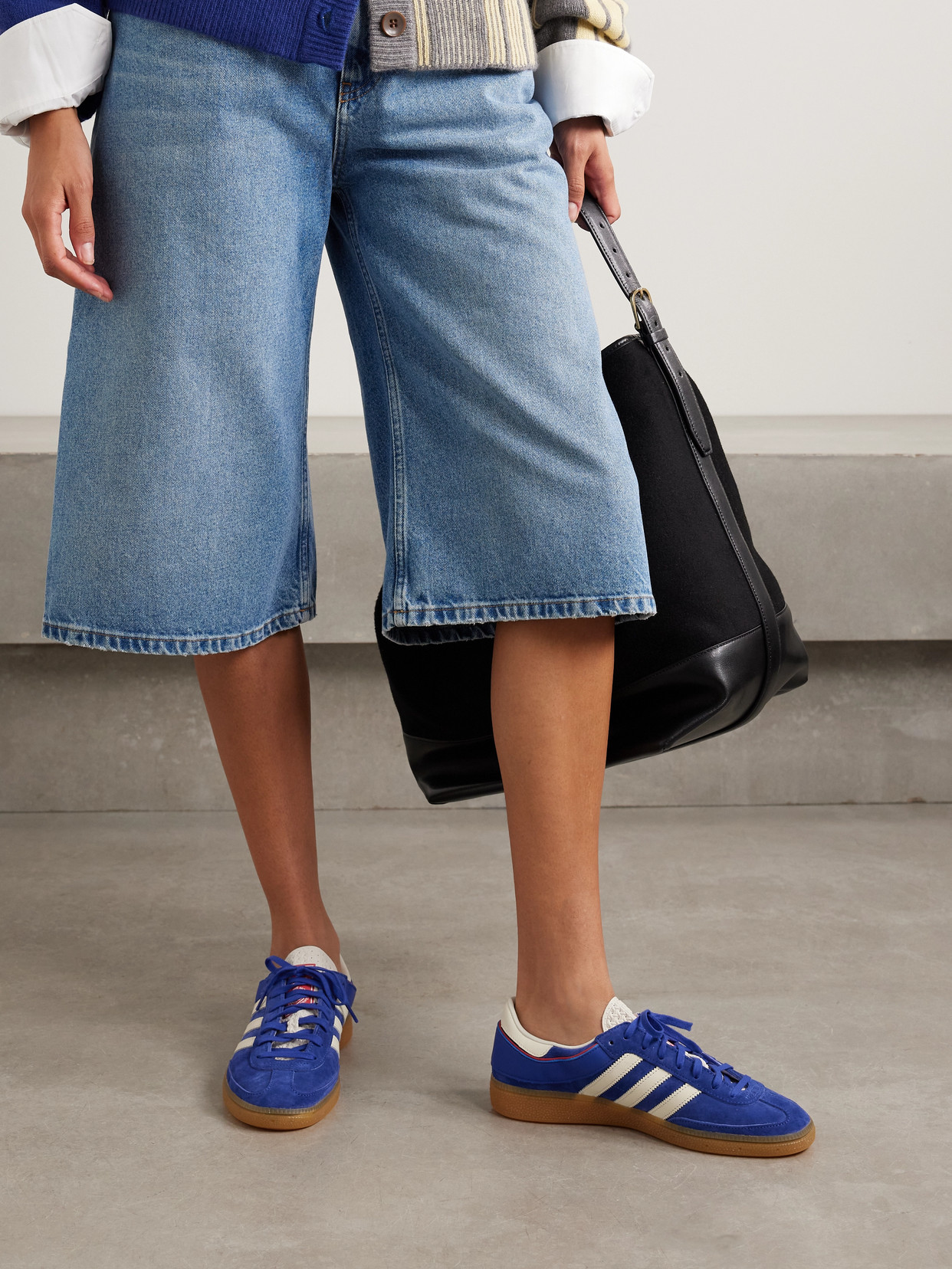 ADIDAS ORIGINALS HANDBALL CUP SPEZIAL RUBBER-TRIMMED SUEDE AND LEATHER SNEAKERS