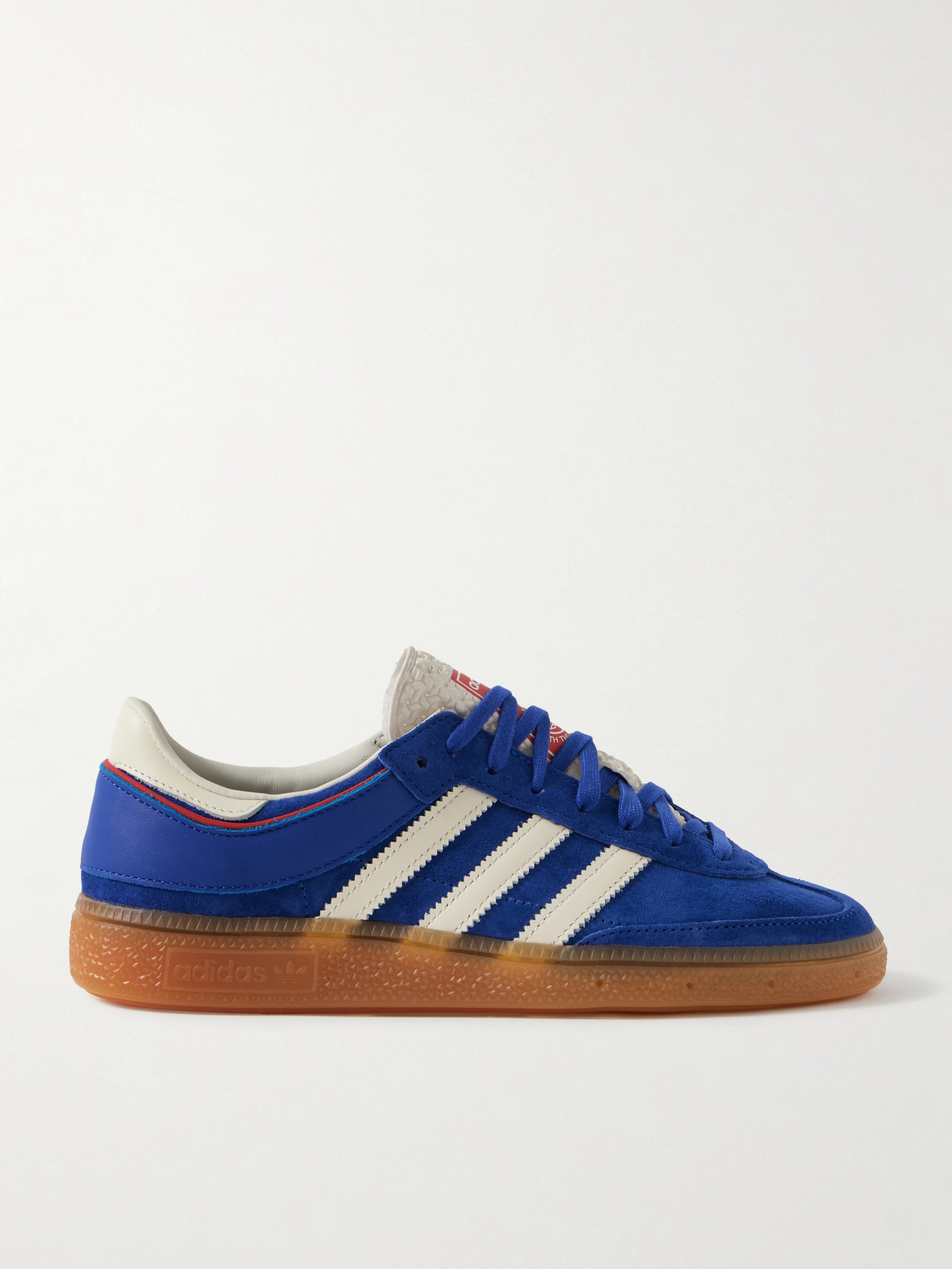 Adidas Originals Handball Cup Spezial Rubber-trimmed Suede And Leather Sneakers In Blue