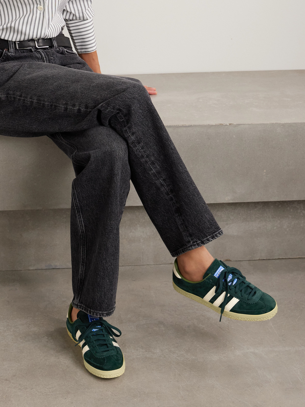 ADIDAS ORIGINALS ROELLE SPEZIAL LEATHER-TRIMMED SUEDE SNEAKERS