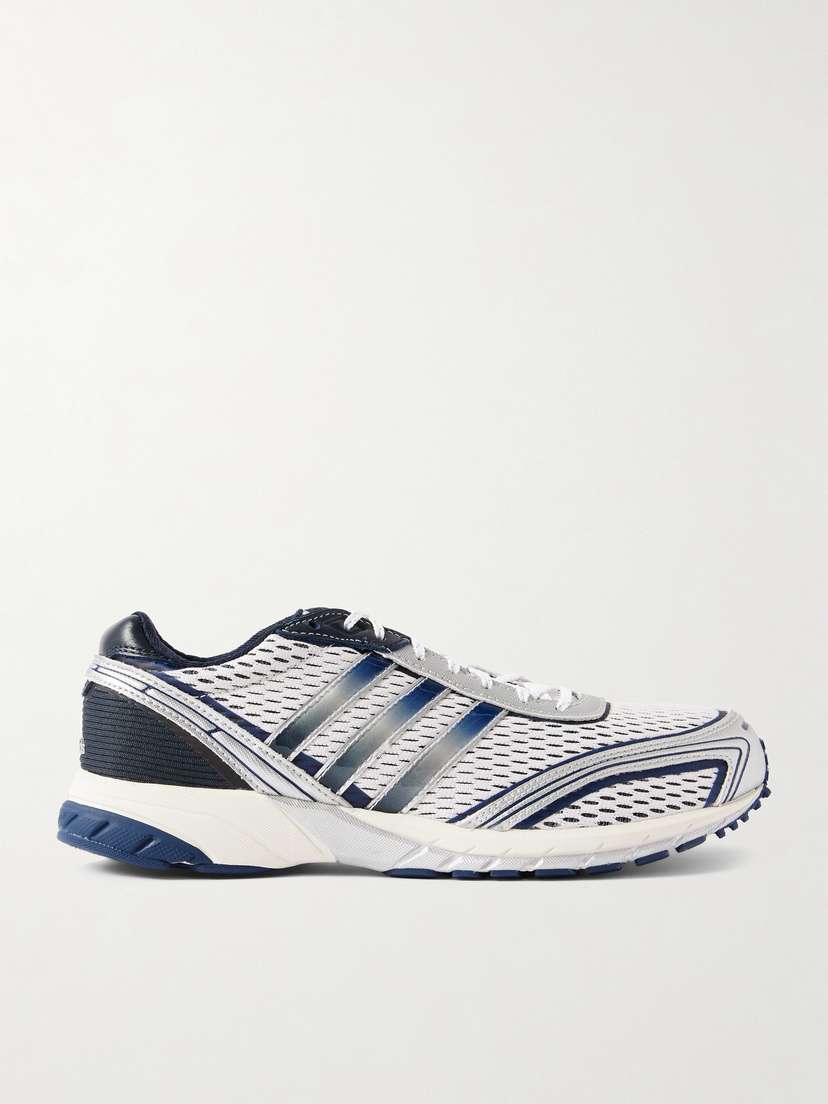 adidas Originals + Sporty & Rich Adizero Adios Rubber And Leather-trimmed Mesh Sneakers