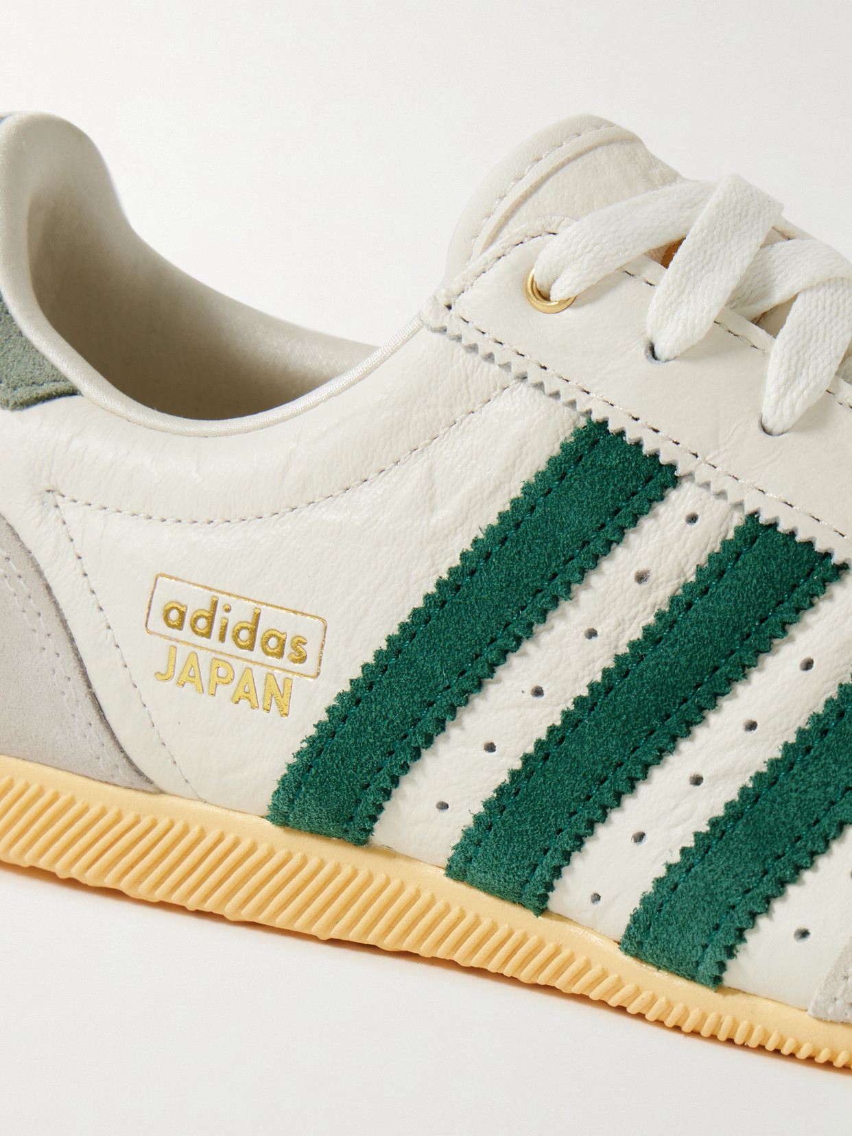 Adidas Originals Womens Offwhite Collegiate Gree Japan Leather Low-top Trainers In Off-white