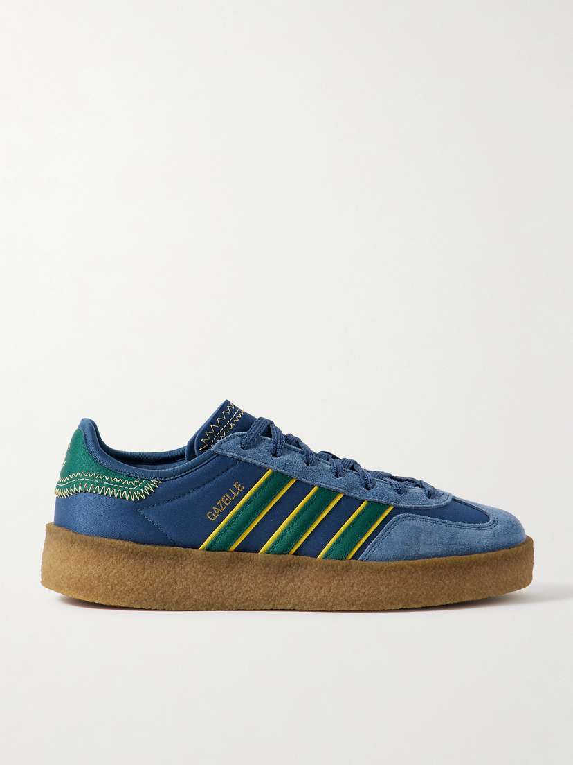 adidas Originals + Clot Gazelle Suede-trimmed Scuba Sneakers