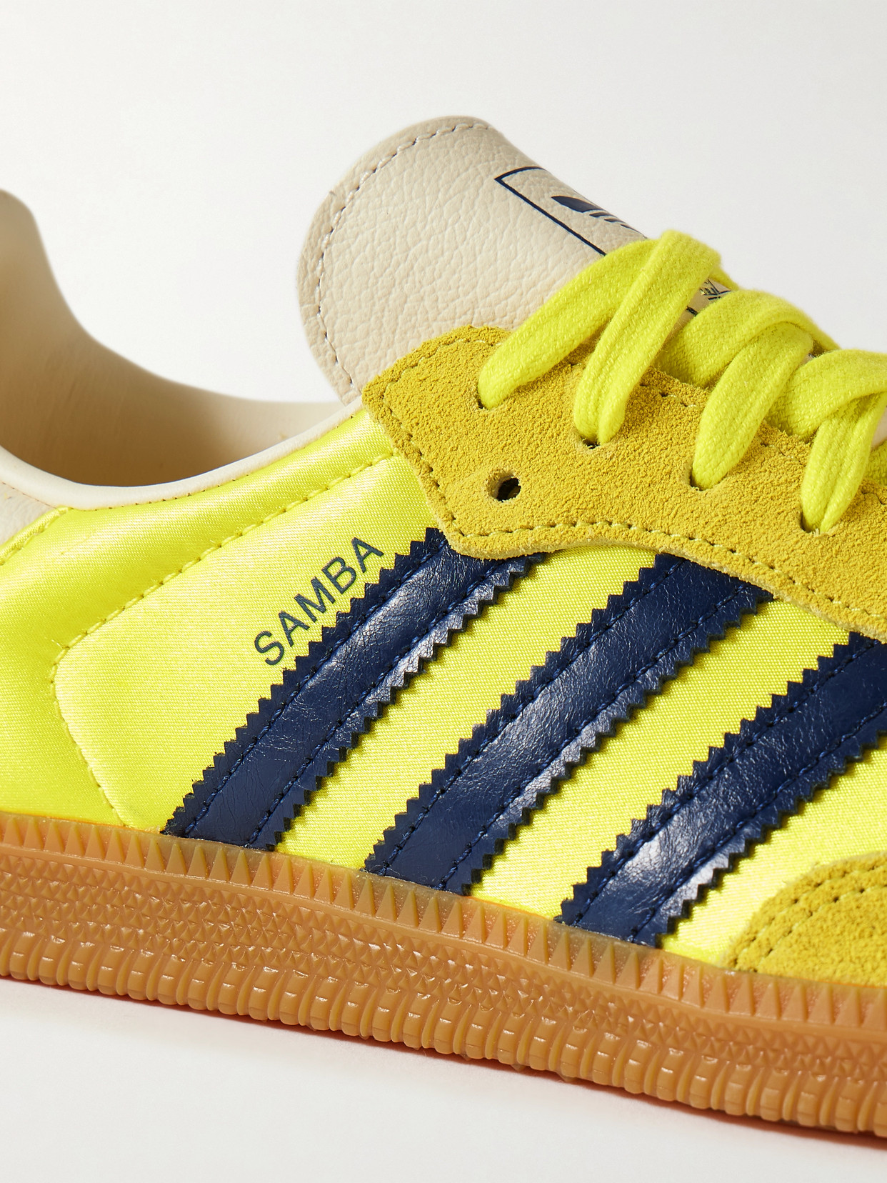 Adidas Originals Samba Og Suede And Leather-trimmed Satin Sneakers In Yellow