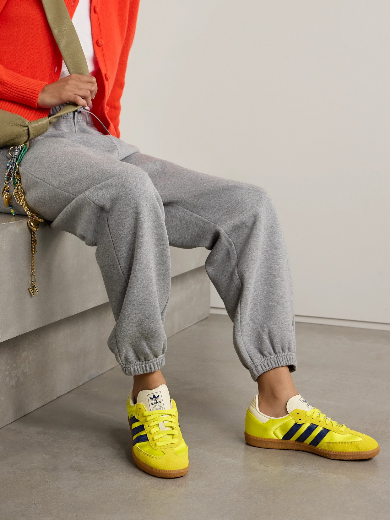 Adidas Originals Samba Og Suede And Leather-trimmed Satin Sneakers In Yellow