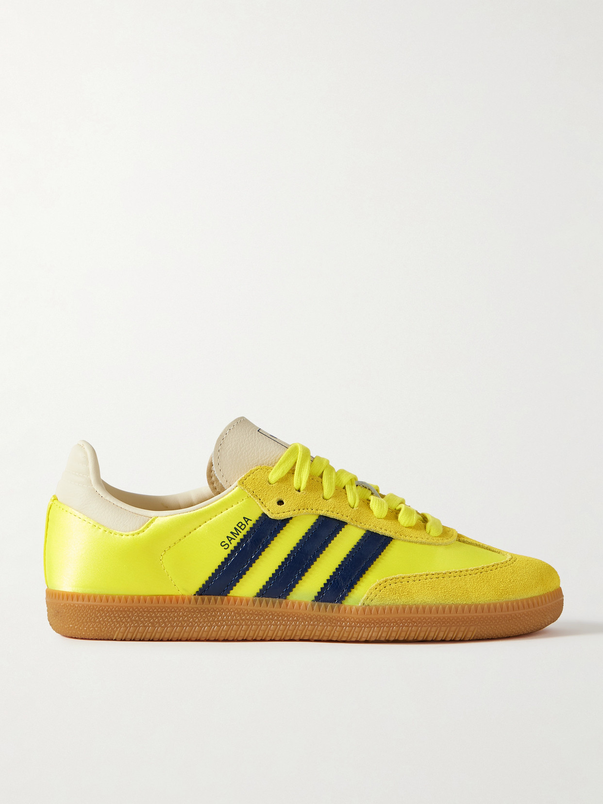 Adidas Originals Samba Og Suede And Leather-trimmed Satin Sneakers In Yellow