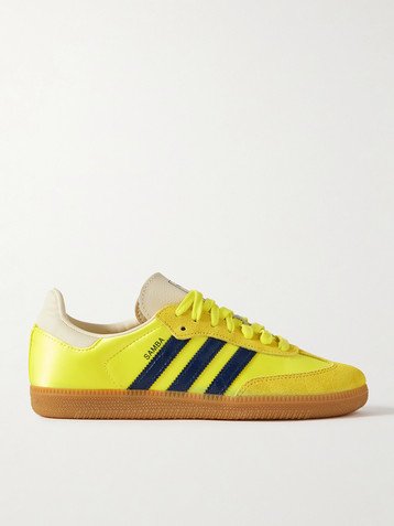 adidas Originals Samba OG suede and leather-trimmed satin sneakers