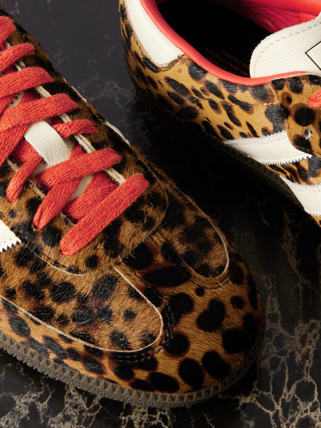 Adidas Originals Celine Low Lace-up Sneakers With Triomphe In Animal Print