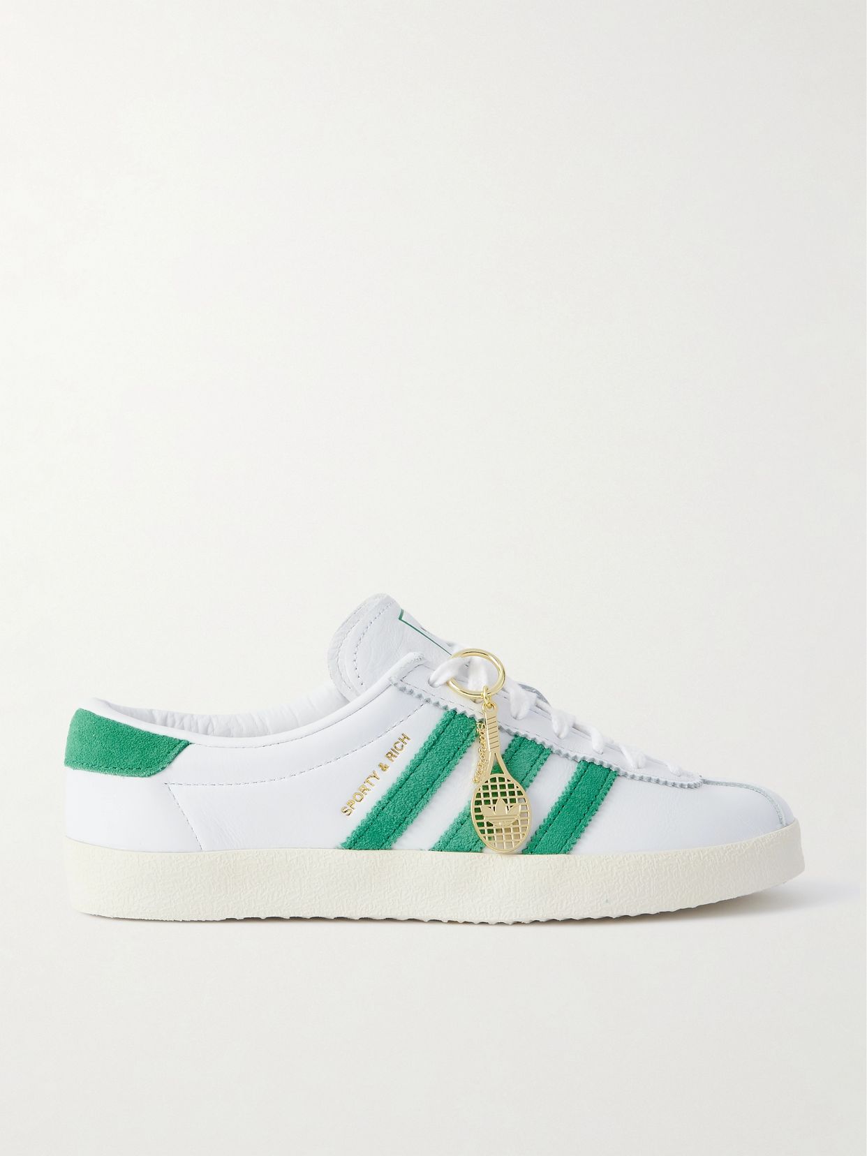 + Sporty & Rich suede-trimmed leather sneakers