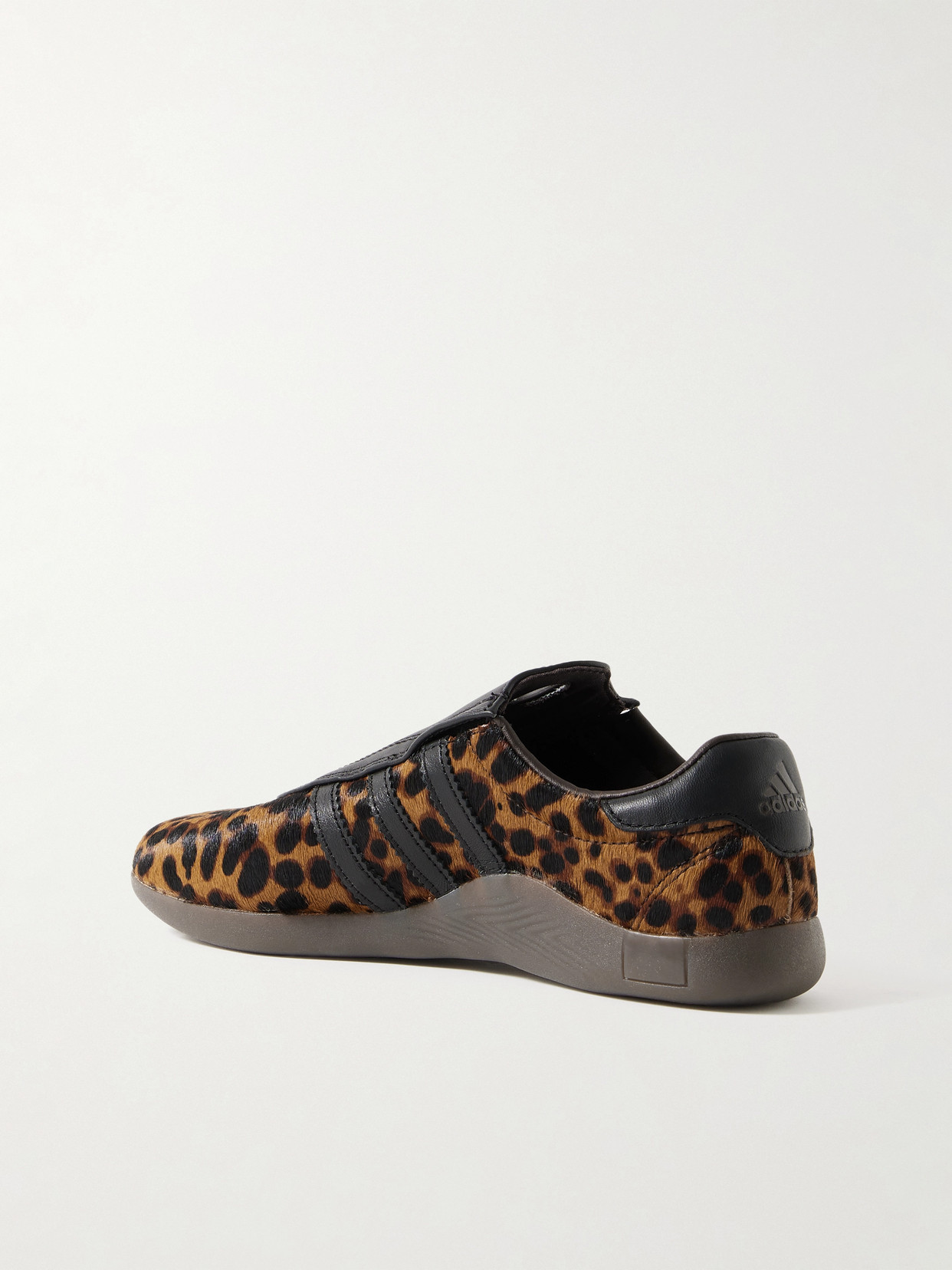 ADIDAS ORIGINALS TAEKWONDO MEI LEATHER-TRIMMED LEOPARD-PRINT PONY HAIR SNEAKERS
