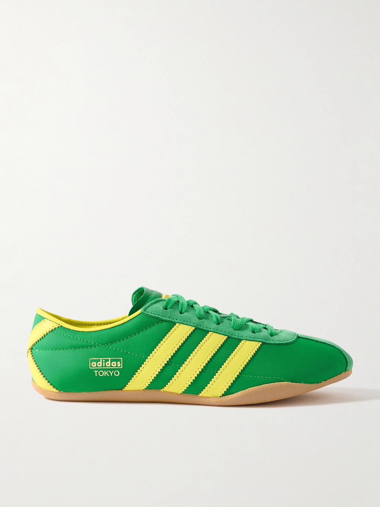 Adidas Originals Tokyo Leather And Suede-trimmed Mesh Sneakers In Green