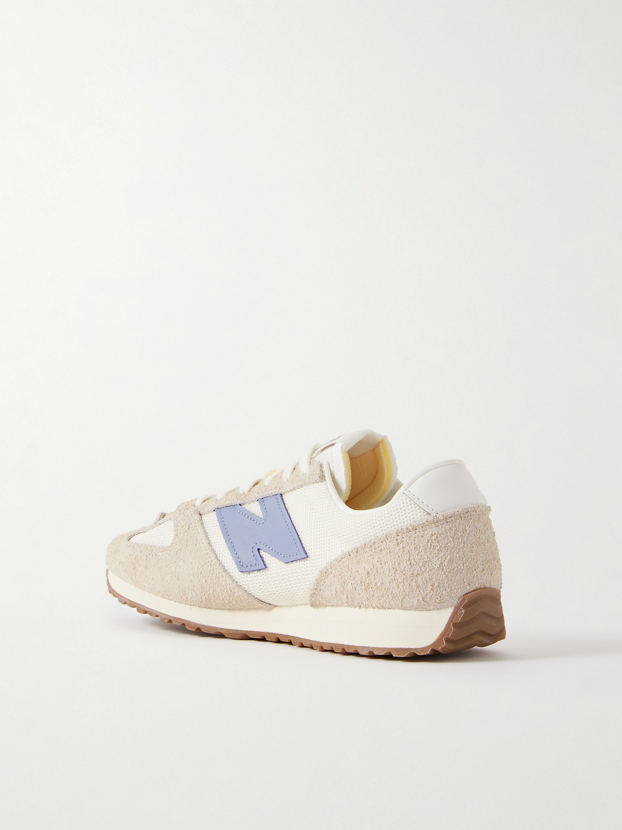 Shop New Balance 471 Leather And Shell-trimmed Suede And Mesh Sneakers In White