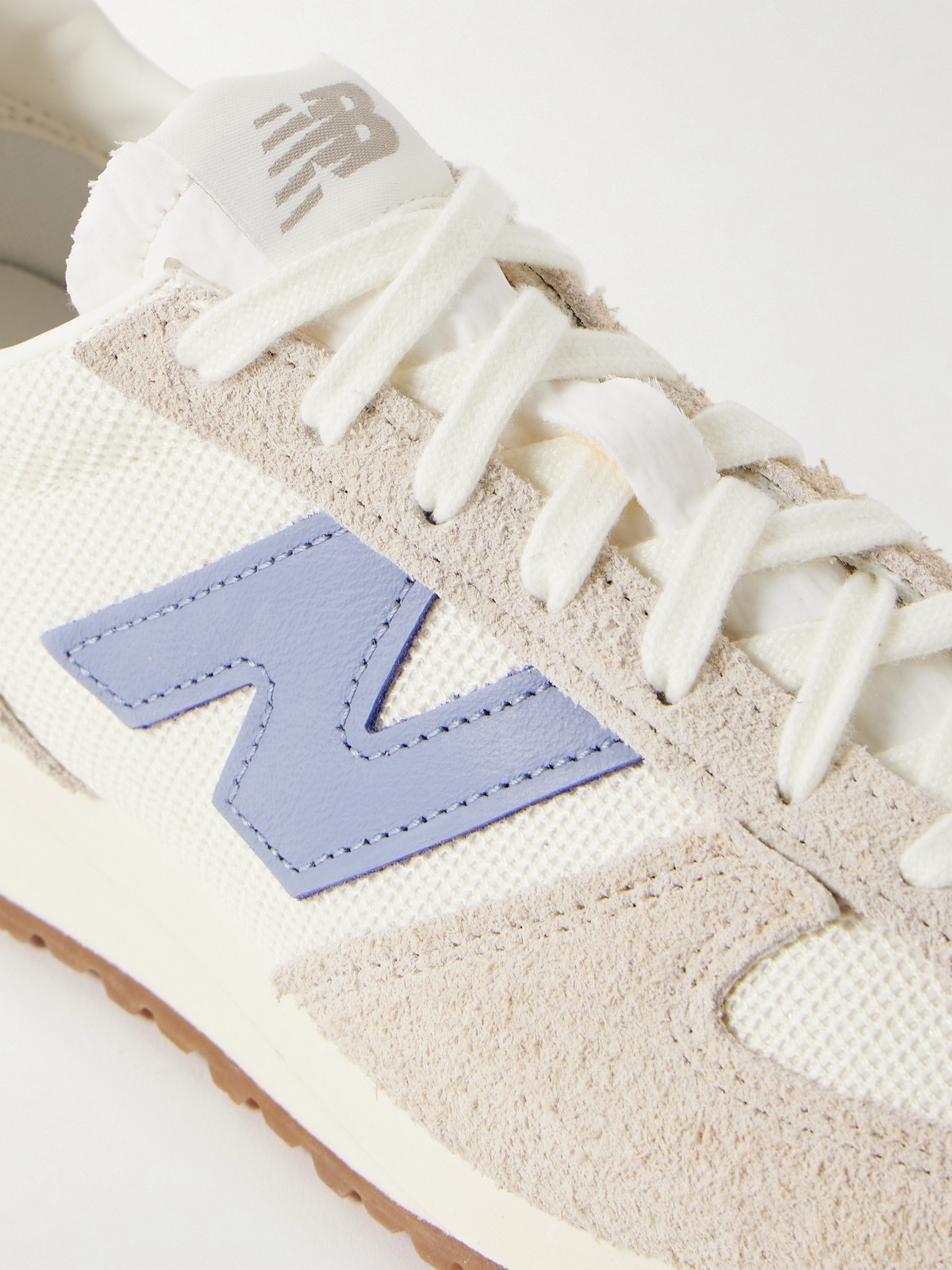Shop New Balance 471 Leather And Shell-trimmed Suede And Mesh Sneakers In White