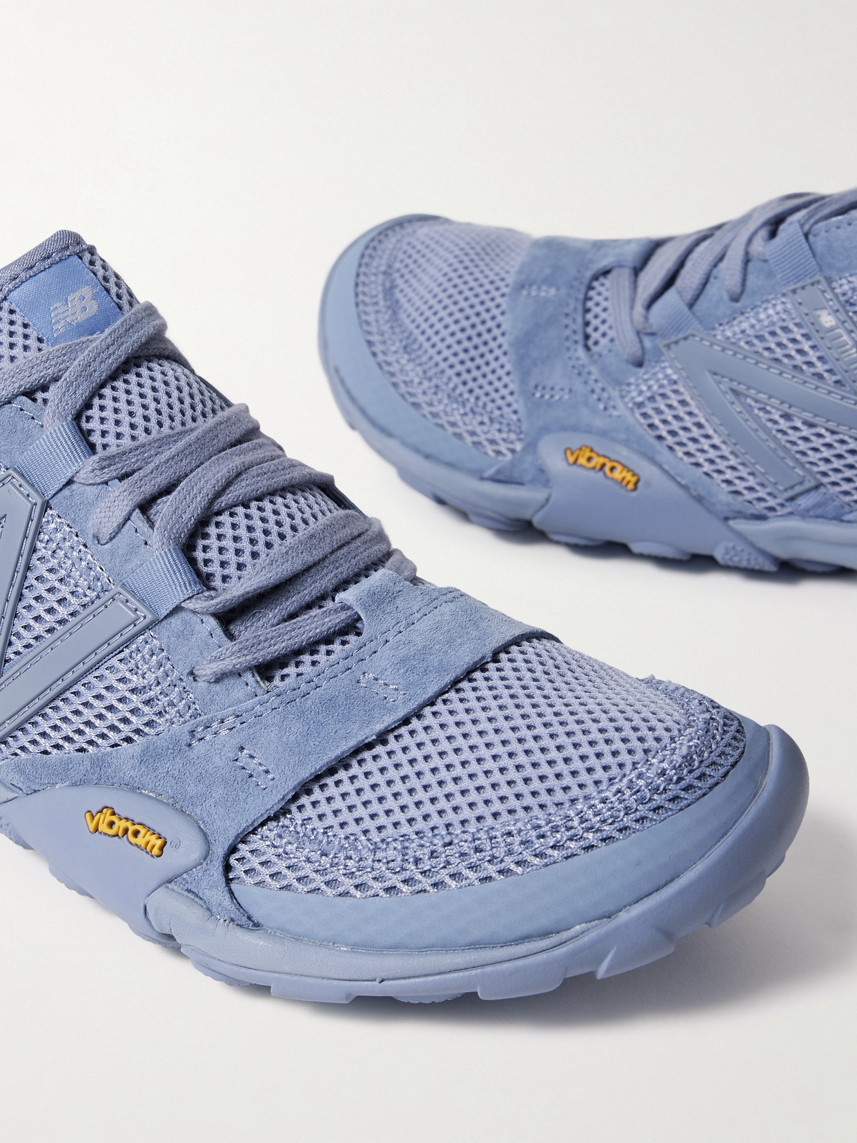 Shop New Balance Minimus Suede-trimmed Mesh Sneakers